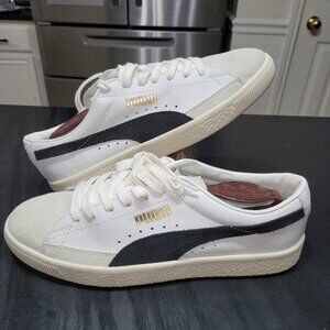 Puma Men's Basket VTG Vintage Classic White Black Basketball Sneakers